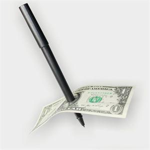 Hot Sale Magic Trick Ball Pen Brand Black Magician Toy Thru Bill Penetration Dollar Bill Pen Trick