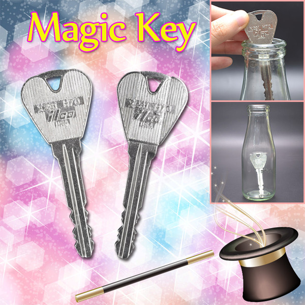 2 Pcs/Set Magic Folding Keys Funny Trick Toys for Kids Teens Adults Simple Alloy Magic Trick Props for Party Games Performance Gift