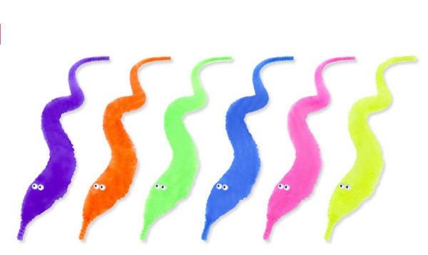 Fashion Hot Magicians Toy Baralho Mr.fuzzy Magica Worm Magic Trick Twisty Plush Wiggle Stuffed Animals Street Toy For kids gift 21cm