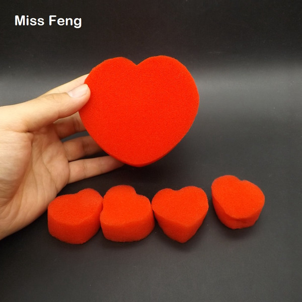 Fun Magic Sponge Heart Close-up Magic Tricks Products Toys For Children Educational Teaching Toy Kid Game