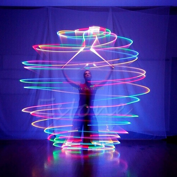 Wholesale- Pro LED Multi-Colored Glow POI Thrown Balls Light Up For Belly Dance Hand Props -B116