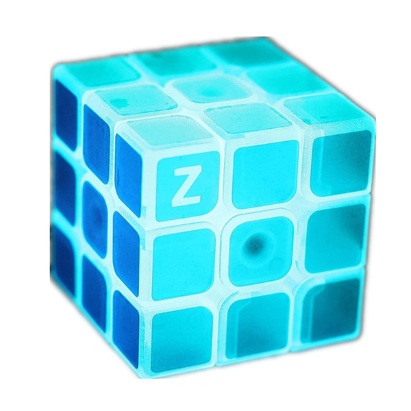 wholesale 3x3x3 Profissional Magic Cube Blue Light Transparent Glow Competition Speed Puzzle Educational Cubes for Children