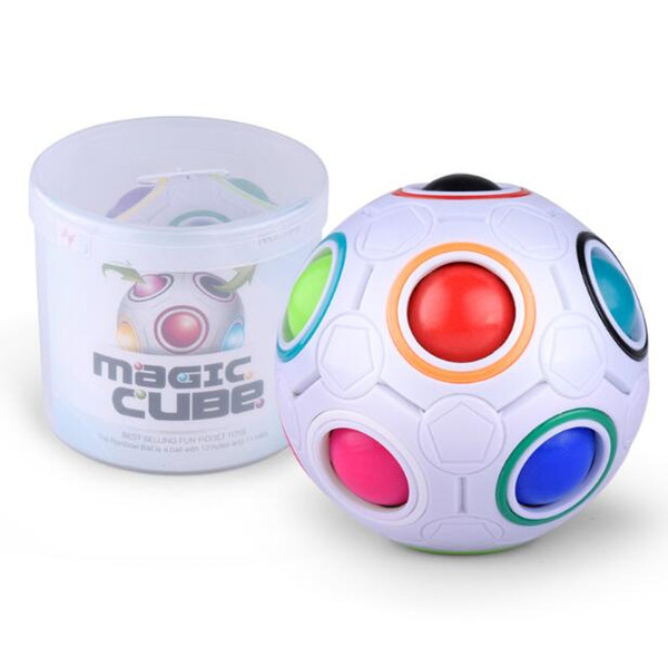 Fun Creative Spherical Magic Cube Speed Rainbow Ball Football Puzzles Kids Educational Learning Toys for Children Adult Gifts