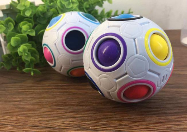 hot Rainbow Ball Magic Cube Speed Football Fun Creative Spherical Puzzles Kids Educational Learning Toy game Children Christmas Gifts B732