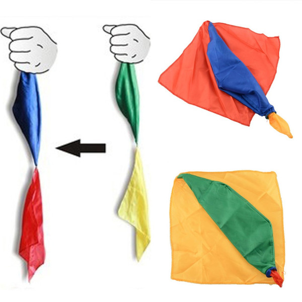 Wholesale- Creative Change Color Silk Scarf For Magic Trick By Mr. Magic Streets Props Tools Toys Gift Randomly 22cm * 22cm