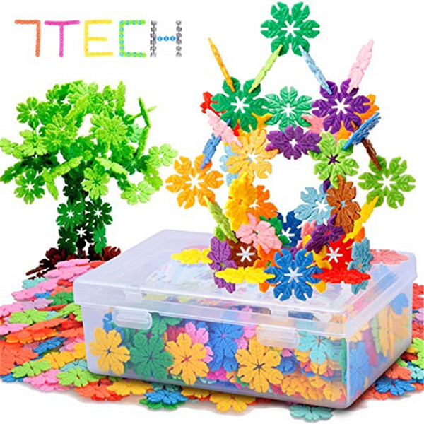 7TECH 300 Piece Snowflake Building Blocks Educational Toys Creative Kids Flakes and Awesome Activity and Construction Toys for Children