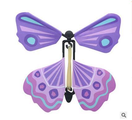 Kids Toys Flying Butterfly Card Magic Plastic In the Book Rubber Band Powered Easy Magic Tricks Props for Children Gift 100pcs 