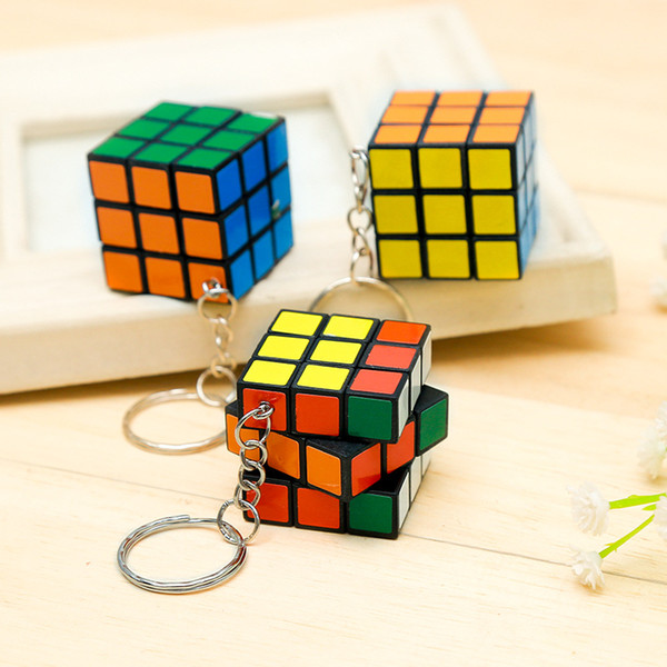 Key Chain Factory directly sales Keychain Rubik cube 3cm Puzzle Magic Game Toy Key Opp Bag Packakge IQ Educational Toys Gift