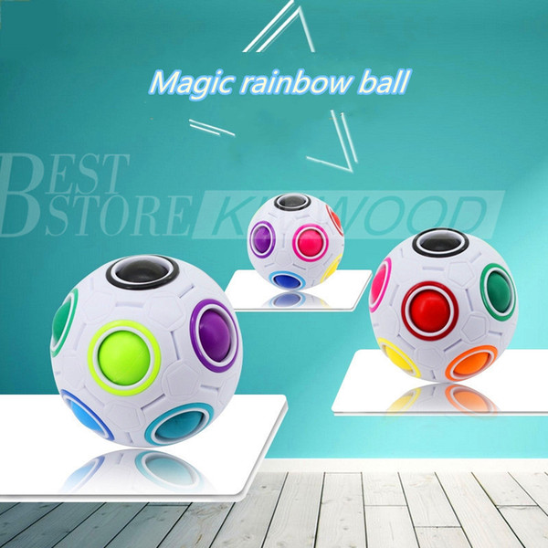 Rainbow Ball Magic Cube Speed Football Fun Creative Spherical Puzzles Kids Educational Learning Toy game for Children Adult Gifts