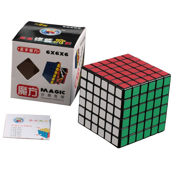 NEW Shengshou 6x6x6 ABS Smooth Speed Magic Cube Twisty Puzzle Kids Children Professional Educational Toys Black/White