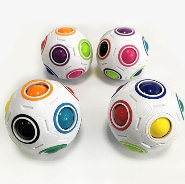 Fun Creative Spherical Magic Cube Speed Rainbow Puzzles Ball Football Kids Educational Learning Toys for Children Adult