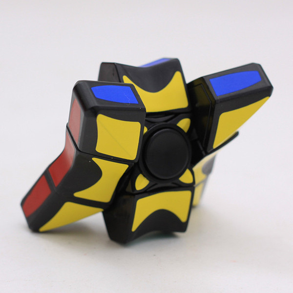 Gyro Cube Children Puzzle Toys Plastic Black Matrix Fingertip Gyro Fidget Spinner Finger Revolving Magic Cube Puzzle Smooth Toy