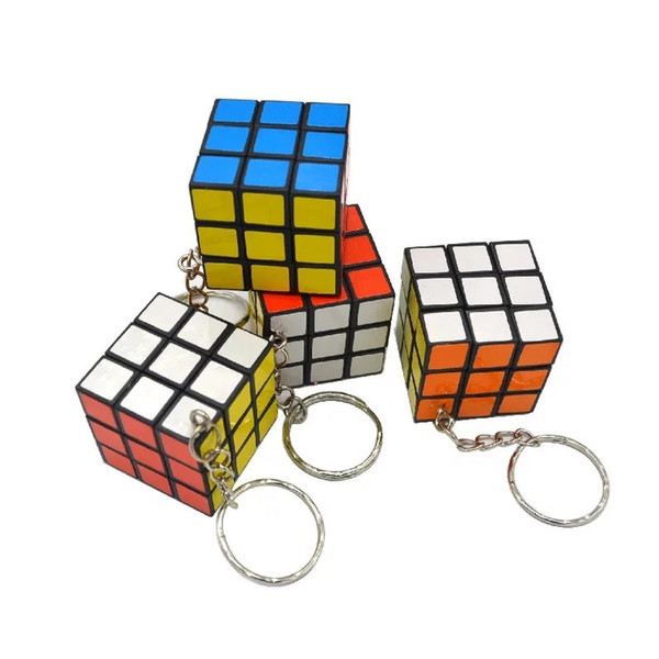 Mini magic cube key chain fashion mini toy key ring magic box puzzle key chain 3 cm box portable puzzle toy