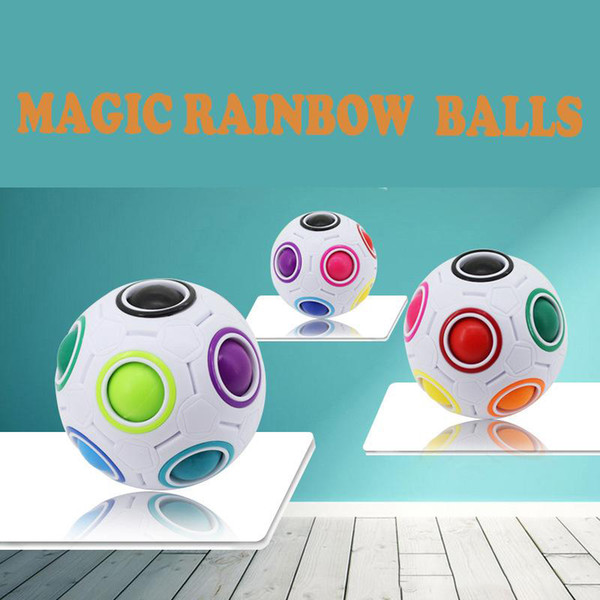 2017Hot Sale Creative Magic Cube Speed Rainbow Puzzles Ball Football Educational Learning Toys for Children Adult Kids Toys High Quality