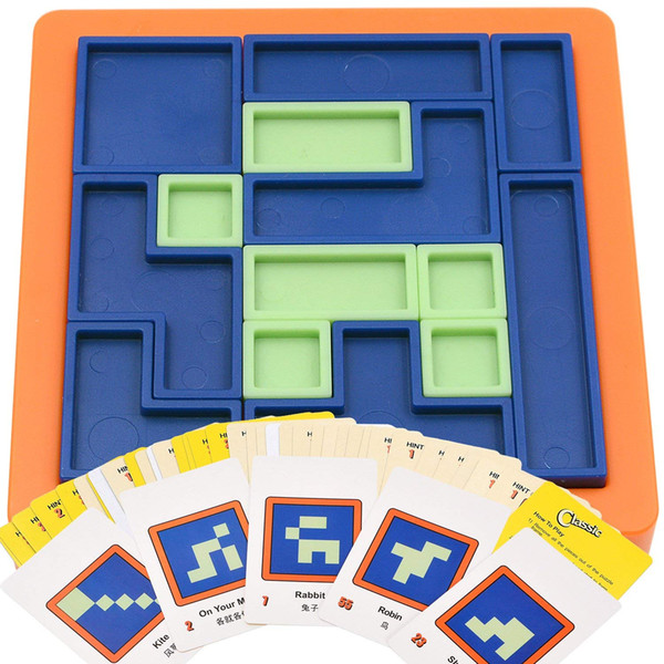 7TECH Classic Jigsaw Puzzle Building Blocks Toy Plastic Sorting Board For children Early Educational Game With 54 Cards