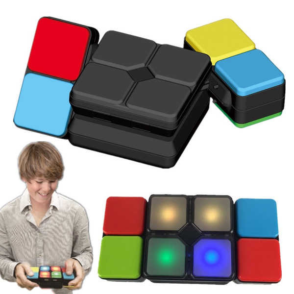 Magic Cube Flipslide Puzzle Toy With Light For Kid Newest Fold Slide Cube Brain Teasers 4 Mode Multiplayer/Speed/Level/Memory Led Lighting