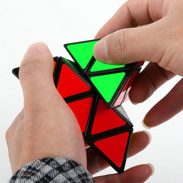 Pyramid Magic Cube 3x3 Black Speed Twist Puzzle Pyramid Shaped Cube