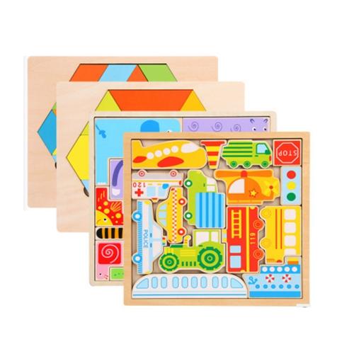 wholesale Montessori 3D Tetris Wooden animal puzzle toy Magic Cube Educational Brain Teaser IQ Mind Game toy For Children gift