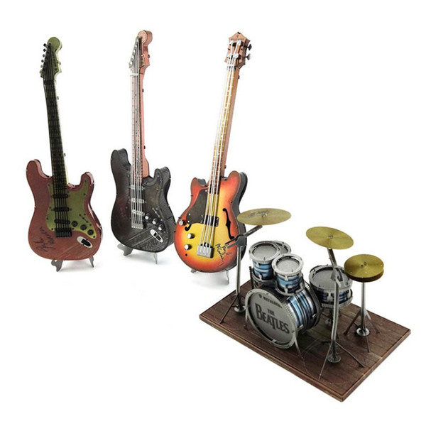 Colour Stereo Metal Mosaic DIY Assembly Model Creative Jigsaw Puzzle Mini Metal Musical Instruments Interesting Gifts for Kid