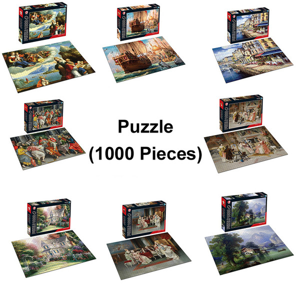 HOT New Jigsaw Puzzle 1000 Piece High Quality Paper 70*50cm Educational/cardboard Toys for Children Adult Toys Birthday Gifts Toys Free DHL