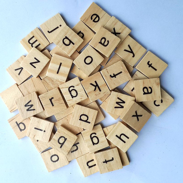 100 pcs Wooden Alphabet Scrabble Tiles Black Letters & Numbers For Crafts Wood Toys for Baby hot