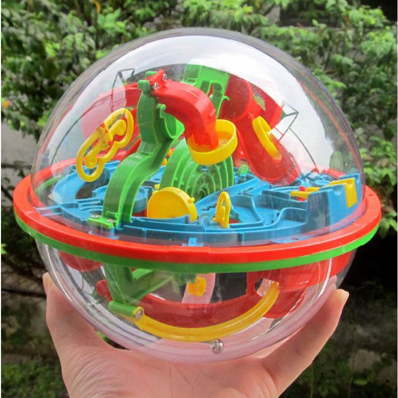 Hot Sale 100 Barriers Funny 3D Puzzle Maze Ball Space Intellect Game Stages Kids Toy Gift#55458, dandys