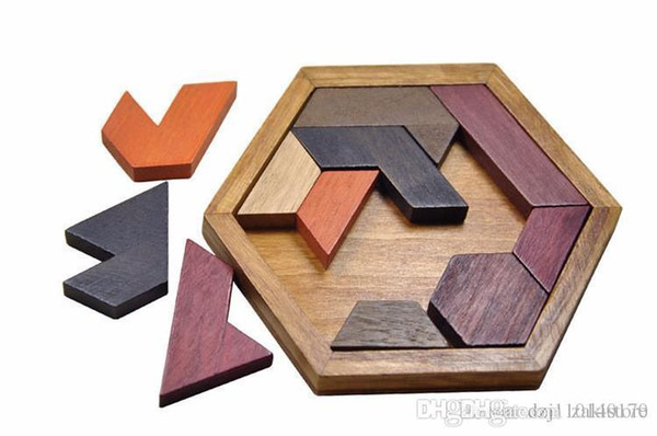 Kids Puzzles Wooden Toys Tangram / Jigsaw Board Wood Geometric Shape P Children Educational Toys