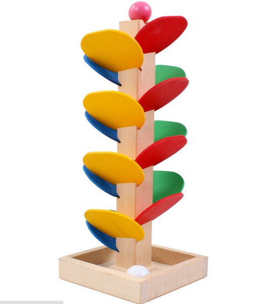 Wholesale-Wooden Tree Ball Run Track Game Baby Kids Children Intelligence Educational Toy