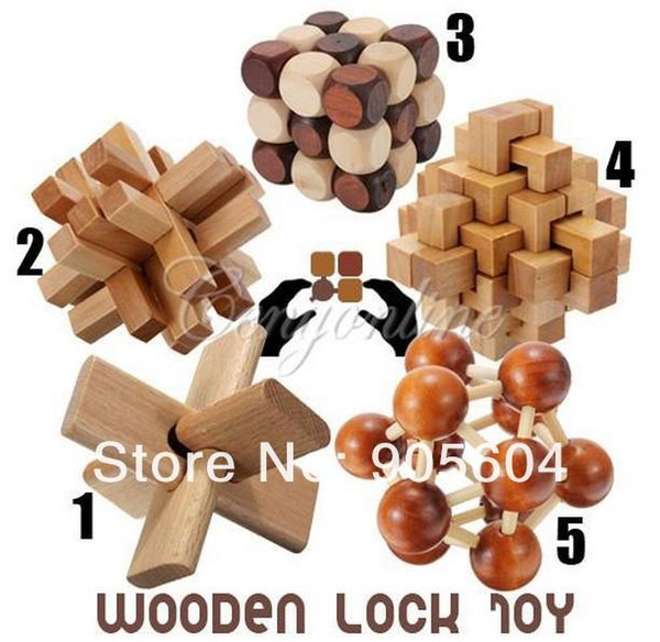 Funny Chinese Traditional Wooden Educational Toys for Adult Children Intelligence Education Puzzle Lock Kids baby wood Toys