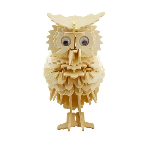 Simulation 3D Cartoon Owl Models Wood Assemble Jigsaw Disassemble Puzzle Kids Intelligence Educational Toys Children Gift