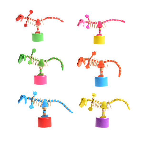 Wholesale- Kid Wooden Developmental Dancing Standing Rocking Dinosaur Handcrafted Toy