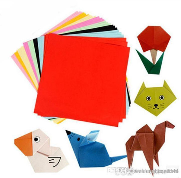 Wholesale-Children 10colours Handmade Multicolour Paper Diy Kirigami Paper Cutting Arts,100 pcs=10 colours * 10 pieces