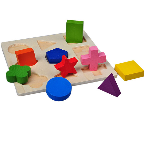 1 Set Baby Kids Wooden Learning Educational Toy Geometry Puzzle Montessori Early Toys