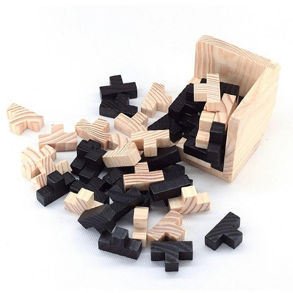 Educational Wood Luban Lock For Adults Kids Magic Cube Style Brain Teaser 3D Russia Kong Ming Lock