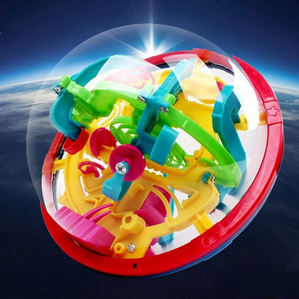 Hot 100 Barriers Funny 3D Puzzle Maze Ball Labyrinth magical intellect ball Space Intellect orbit track Game Stages Kids Toy Gift