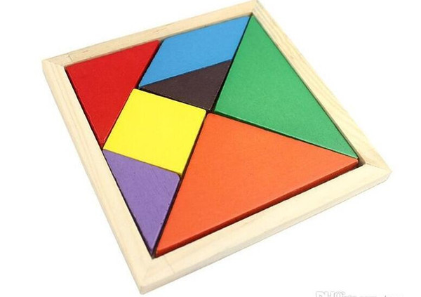 Colorful Tangram Children Mental Development Tangram Wooden Jigsaw Puzzle Educational Toys for Kids intellectual Building Blocks