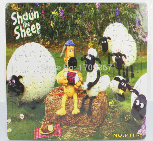 2017 Hot Premiums PTH-5 Green 29x28.5cm 72PCS Shaun The Sheep Cartoon Jigsaw Puzzles Manufacturers Games Toys Educational Toy Cheap Gag Gift