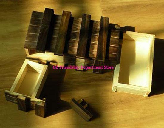 50pcs/lot dual magic IQ box Magic gift box magic box- Wooden Brain Teaser Puzzle Toy DHL OR FEDEX Free