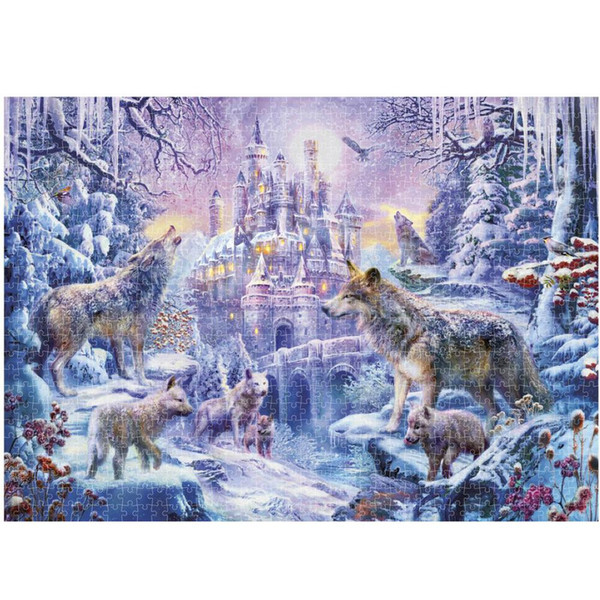 Hot Sale Jigsaw Puzzle 1000 Pieces Puzzles Gift for Adult and Kids Educational Toy Image Wolf in the Forest