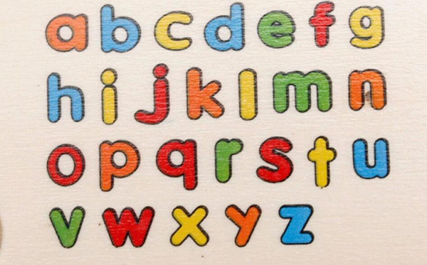 baby cognitive wooden alphabet puzzles toys educational toys numbers animal jigsaw puzzle hand grasp plate in English