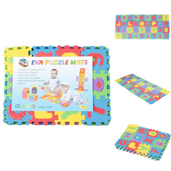 DIY Cute Kids Soft Foam Play Floor Mat Alphabet 36pcs Numbers Puzzle