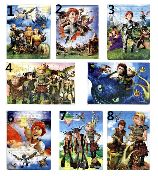 70pcs/pack How to Train Your Dragon Puzzles 8 Style For Choice Characters Pattern Children Education Games Toys For Kids Gifts H0346a