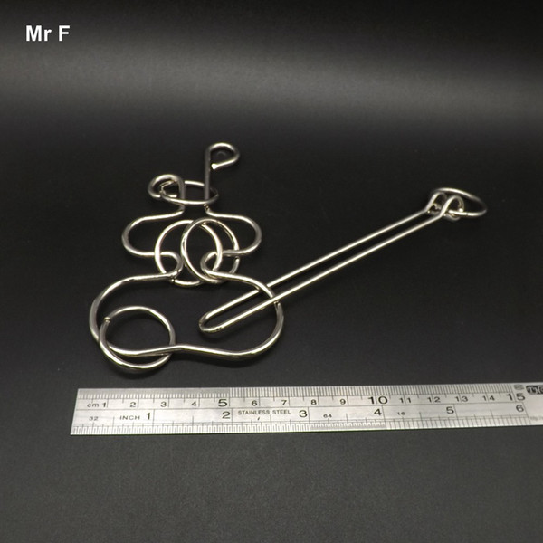 Adult Child Intelligence Toys Fun Chinese Calabash Metal Wire Puzzle Ring Solution Educational Games Big Size