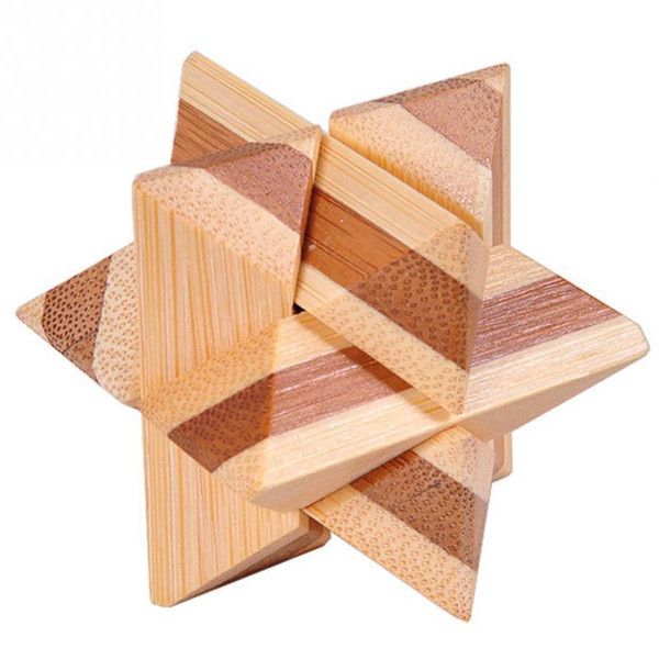 Classic IQ Brain Teaser 3D Wooden Interlocking Burr Puzzles Game Toy For Adults And Kids