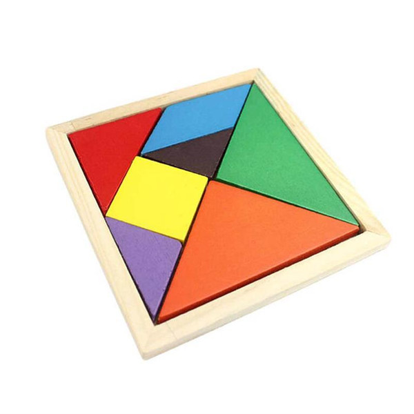 Durable 1Pcs Fashion Geometry Wooden Jigsaw Puzzle Kids Children Education Toys For Tots Baby Toy Wholesale&Free Shipping