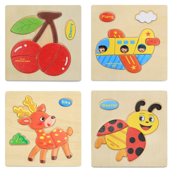 Wooden Stereoscopic Puzzle Toy Creative Cute Animal Jigsaw Toys Child Early Training Game Many Styles 1 35oy C R