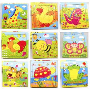 Wooden toys, children's toys intelligence puzzles jigsaw puzzles cartoon animal puzzle