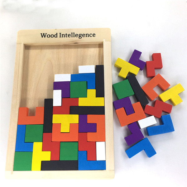 Board Puzzle Brain Teaser Puzzle Tetris Game Educational Baby Child Kids Toy Children Toys Wooden Tangram/Jigsaw