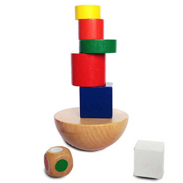 1 Set Educational Cognitive Learning Toys Wooden Geometric Puzzles Baby Kids Toys Montessori Balancing Game Toys for Children