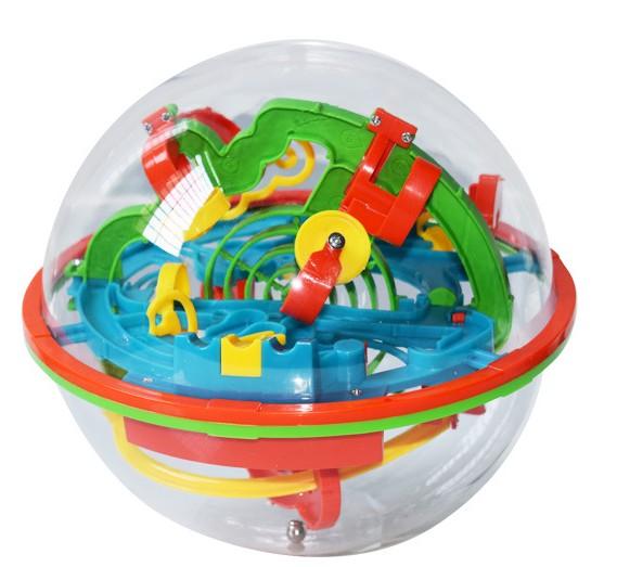 Hot 100 Barriers Funny 3D Puzzle Maze Ball Labyrinth magical intellect ball Space Intellect orbit track Game Stages Kids Toy Gift DHL 024